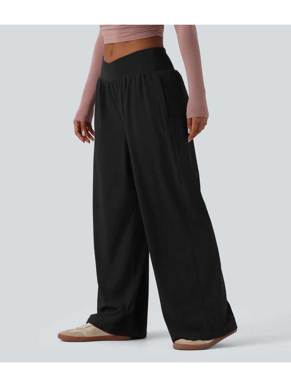 Halara Crossover Low Rise Casual Baggy Pants Black Size XS - Picture 6 of 9